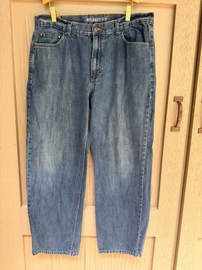 Chaps Denim Relaxed Fit Men's Jeans 36 x 30, Medium Wash, 5 pocket Classic Style